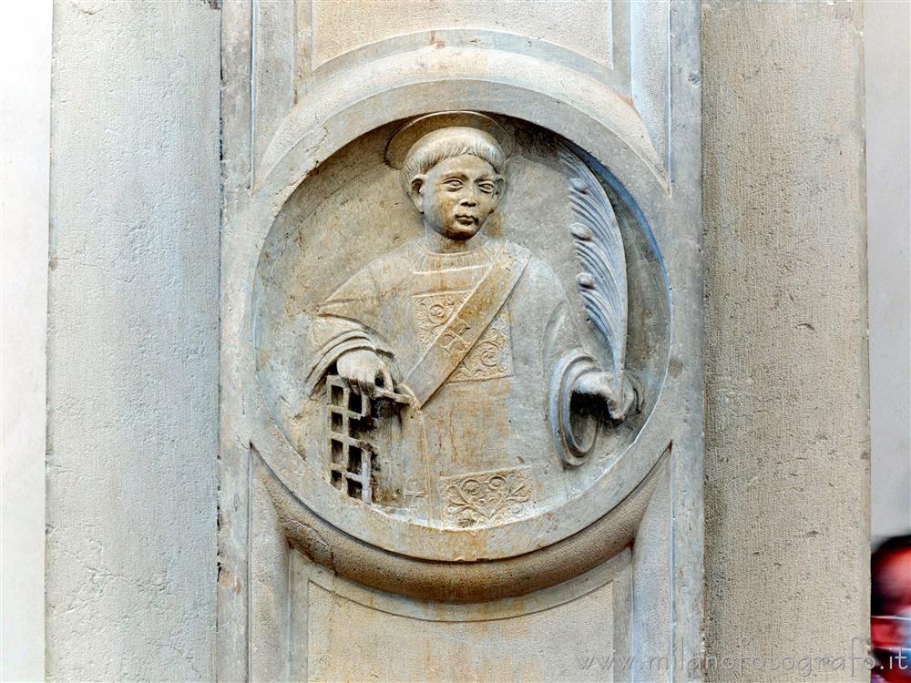 Brugherio (Monza e Brianza, Italy) - Medallion depicting Saint Lawrence in the Church of San Lucio in Moncucco